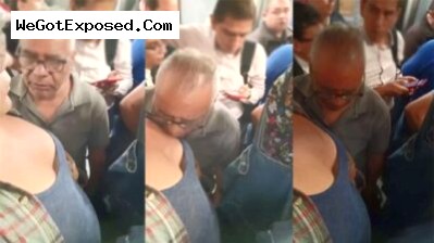 Exclusive Desi Old Aged man sucking boobs of lady in Metro MMS Viral