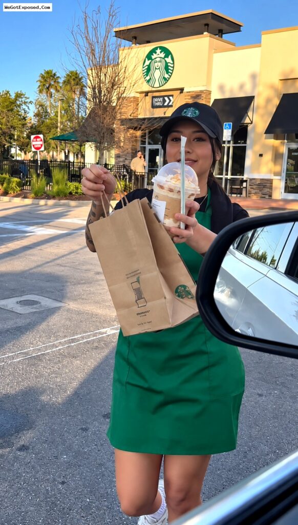 Hot Starbucks Crew Babe Suck a Customer’s Dick and Fucked Hard Riding Him in the Car