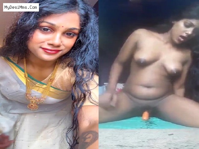 Extremely Horny mallu girl masturbating pussy with a carrot