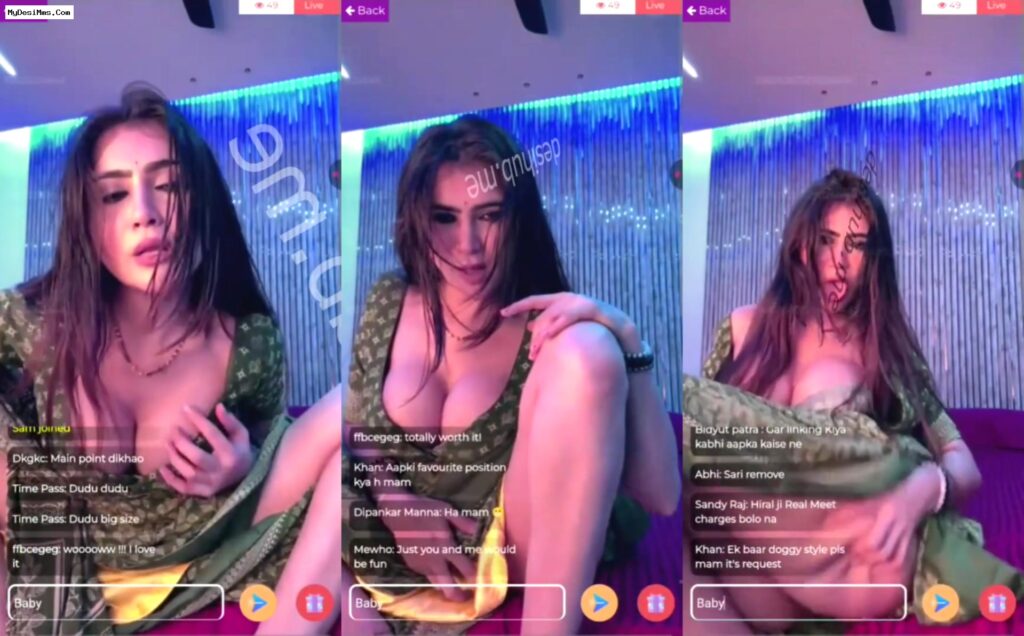 Hiral Radadiya Live Tease in Saree with Perfect Boobs and Pussy for OnlyFans