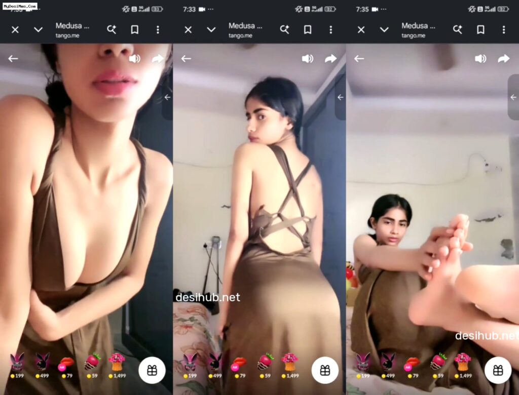 Superhot Tango Girl is Teasing Her Amazing Ass and Deep Cleavage in a Sexy Dress